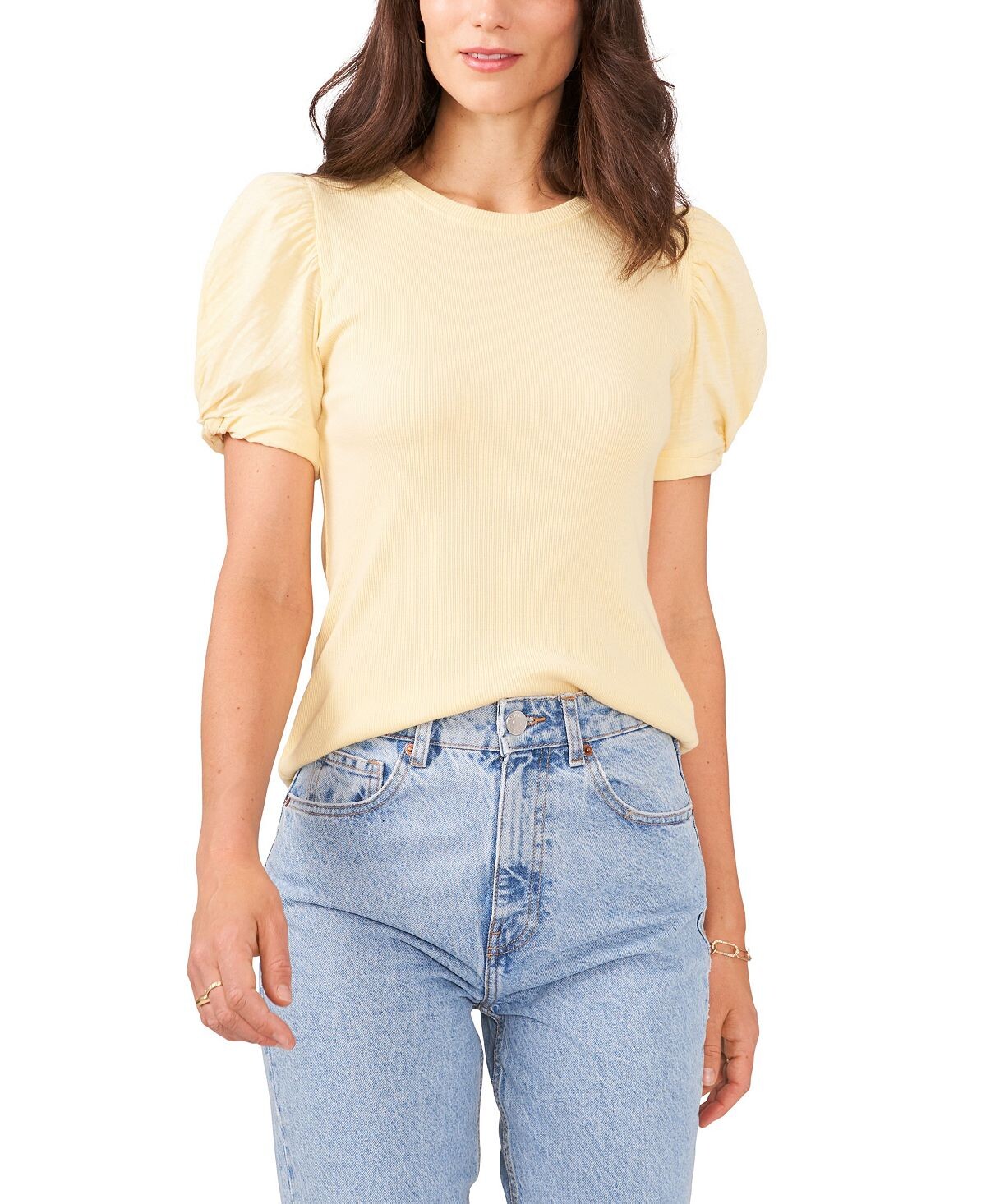 Женская трикотажная футболка с короткими рукавами и пышными рукавами 1.STATE
Женская трикотажная футболка с короткими рукавами и пышными рукавами 1.STATE