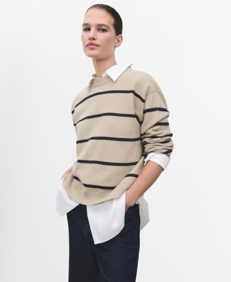 Женский вязаный полосатый свитер MANGO, Light, Pastel Gray
Женский вязаный полосатый свитер MANGO, Light, Pastel Gray