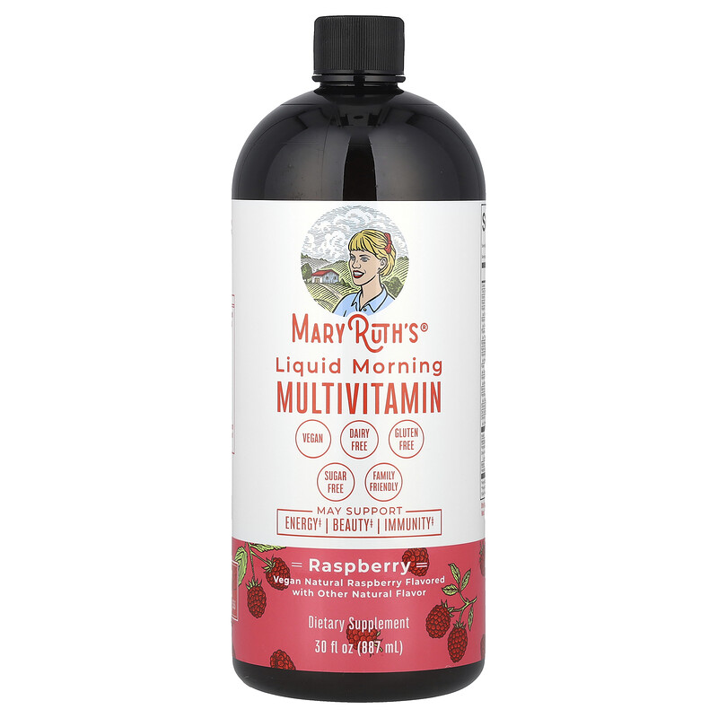 MaryRuth's, жидкая мультивитаминная добавка для утреннего приёма, с малиновым вкусом, 887 мл (30 жидк. унций)
MaryRuth's, жидкая мультивитаминная добавка для утреннего приёма, с малиновым вкусом, 887 мл (30 жидк. унций)