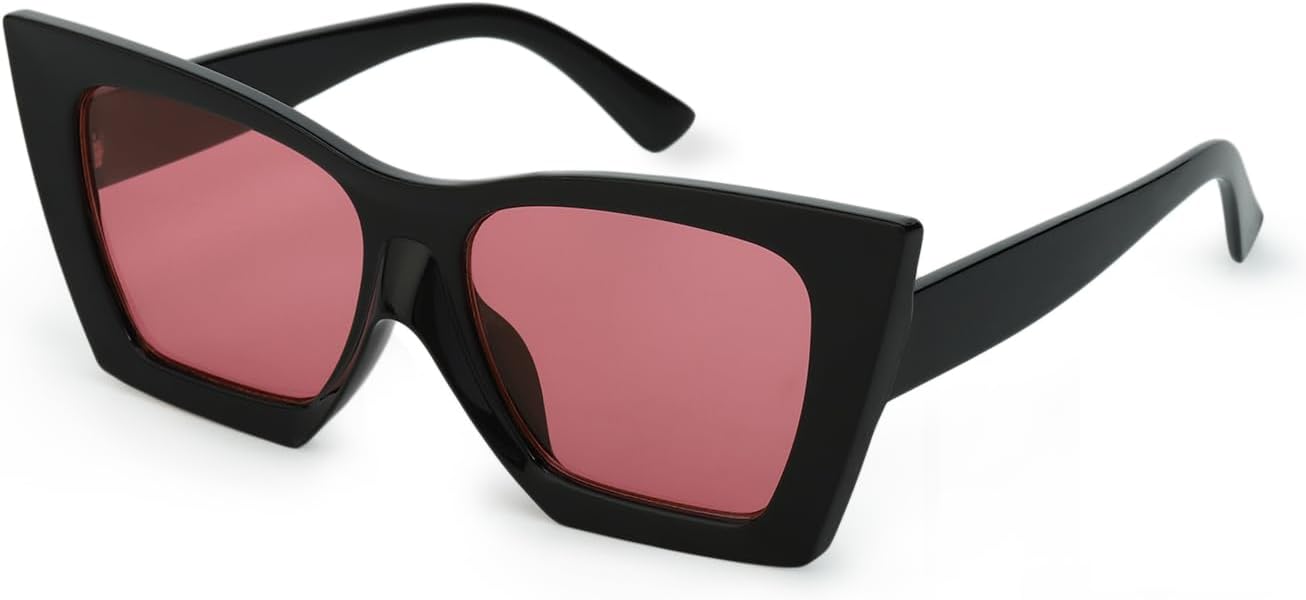 Винтажные квадратные солнцезащитные очки «кошачий глаз» для женщин, модная крупная оправа, защита от УФ-излучения, стильные ретро-очки Sumato, Black Frame With Pink Lens
Винтажные квадратные солнцезащитные очки «кошачий глаз» для женщин, модная крупная оправа, защита от УФ-излучения, стильные ретро-очки Sumato, Black Frame With Pink Lens