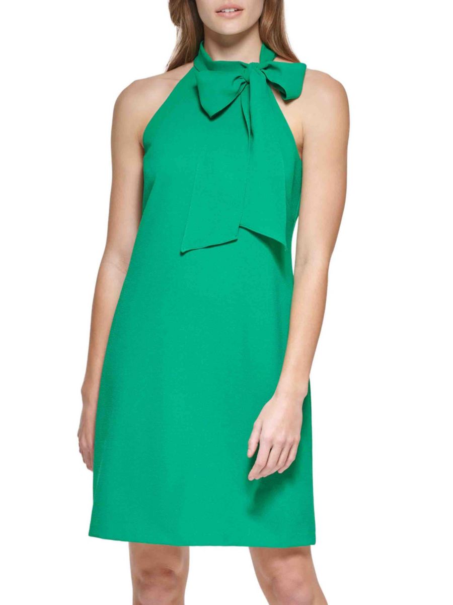 Мини-платье с бантом на шее Vince Camuto, цвет Kelly Green 
Мини-платье с бантом на шее Vince Camuto, цвет Kelly Green