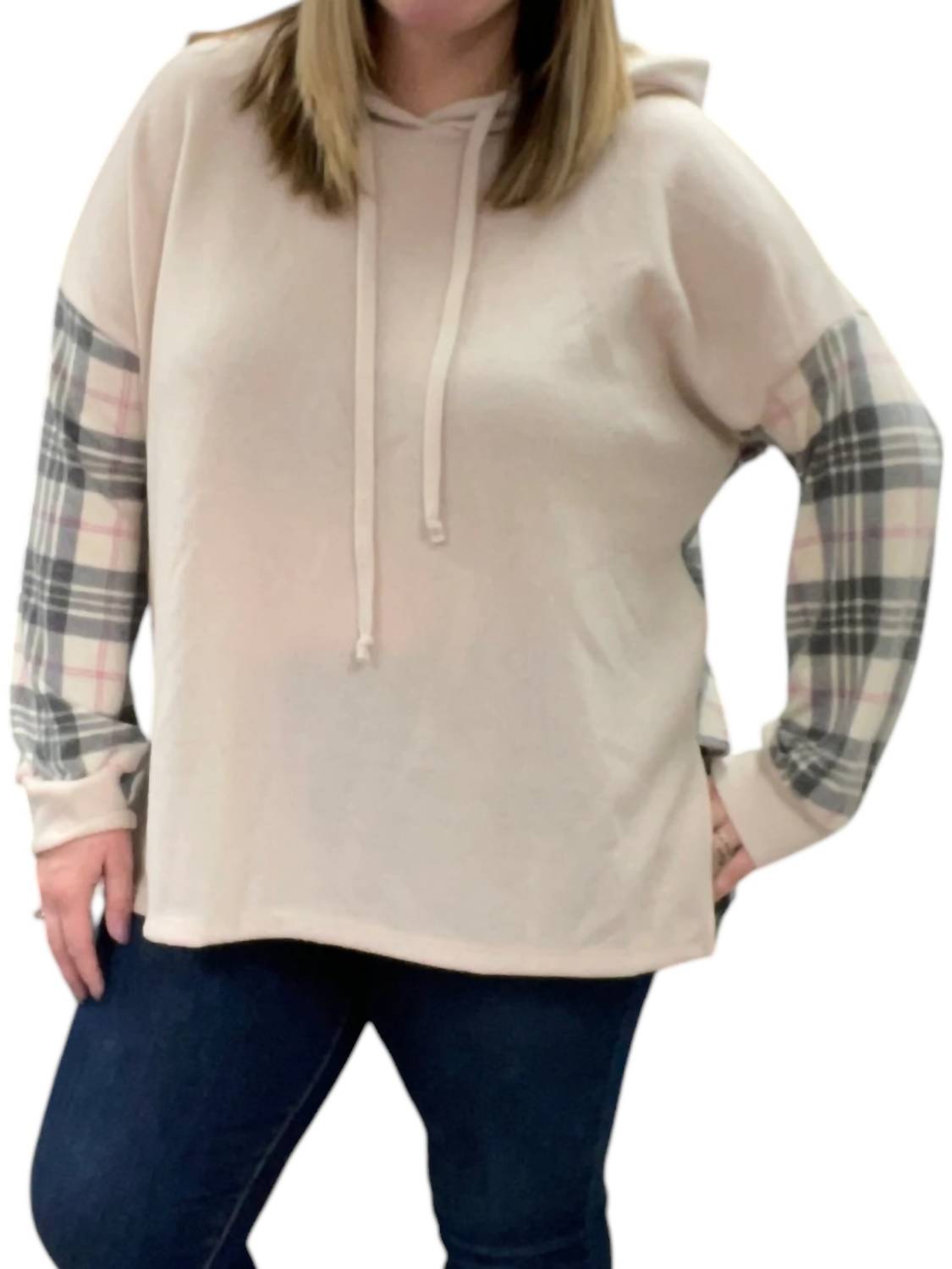 Толстовка с капюшоном с клетчатыми деталями цвета слоновой кости White Birch
Толстовка с капюшоном с клетчатыми деталями цвета слоновой кости White Birch