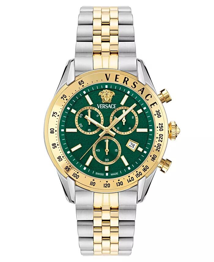 Мужские швейцарские часы с двухцветным браслетом из нержавеющей стали с хронографом, 44 мм Versace
Мужские швейцарские часы с двухцветным браслетом из нержавеющей стали с хронографом, 44 мм Versace