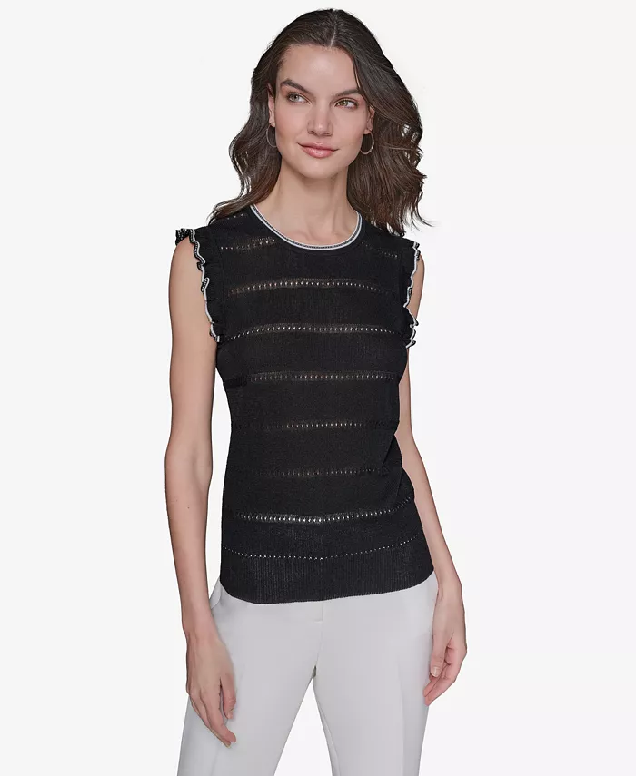 Женская майка с ажурной вязкой без рукавов KARL LAGERFELD PARIS, черный
Женская майка с ажурной вязкой без рукавов KARL LAGERFELD PARIS, черный