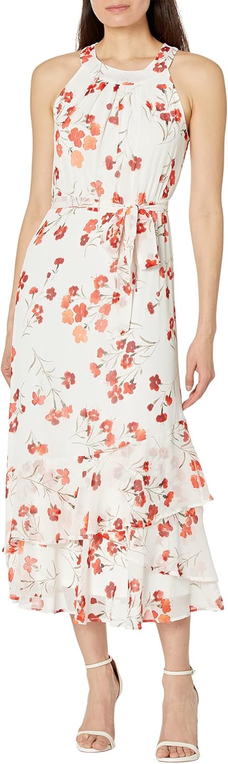 Платье макси Calvin Klein с шифоновым принтом и воротником-стойкой, Fire Multi
Платье макси Calvin Klein с шифоновым принтом и воротником-стойкой, Fire Multi