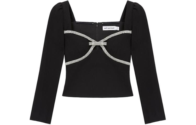 Топ с бантом diamante Self-portrait, черный
Топ с бантом diamante Self-portrait, черный