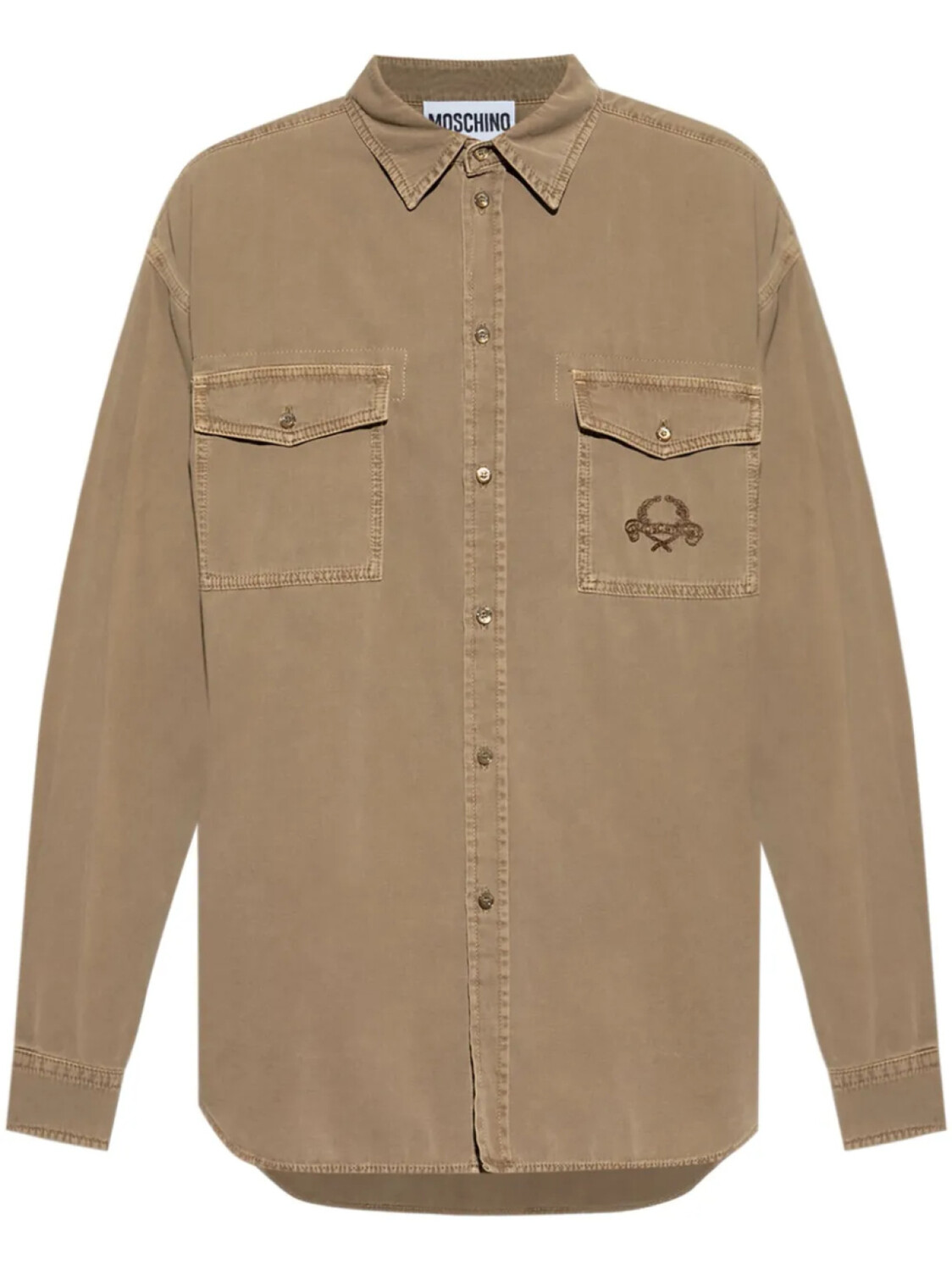 Moschino рубашка с вышитым логотипом, нейтральный
Moschino рубашка с вышитым логотипом, нейтральный