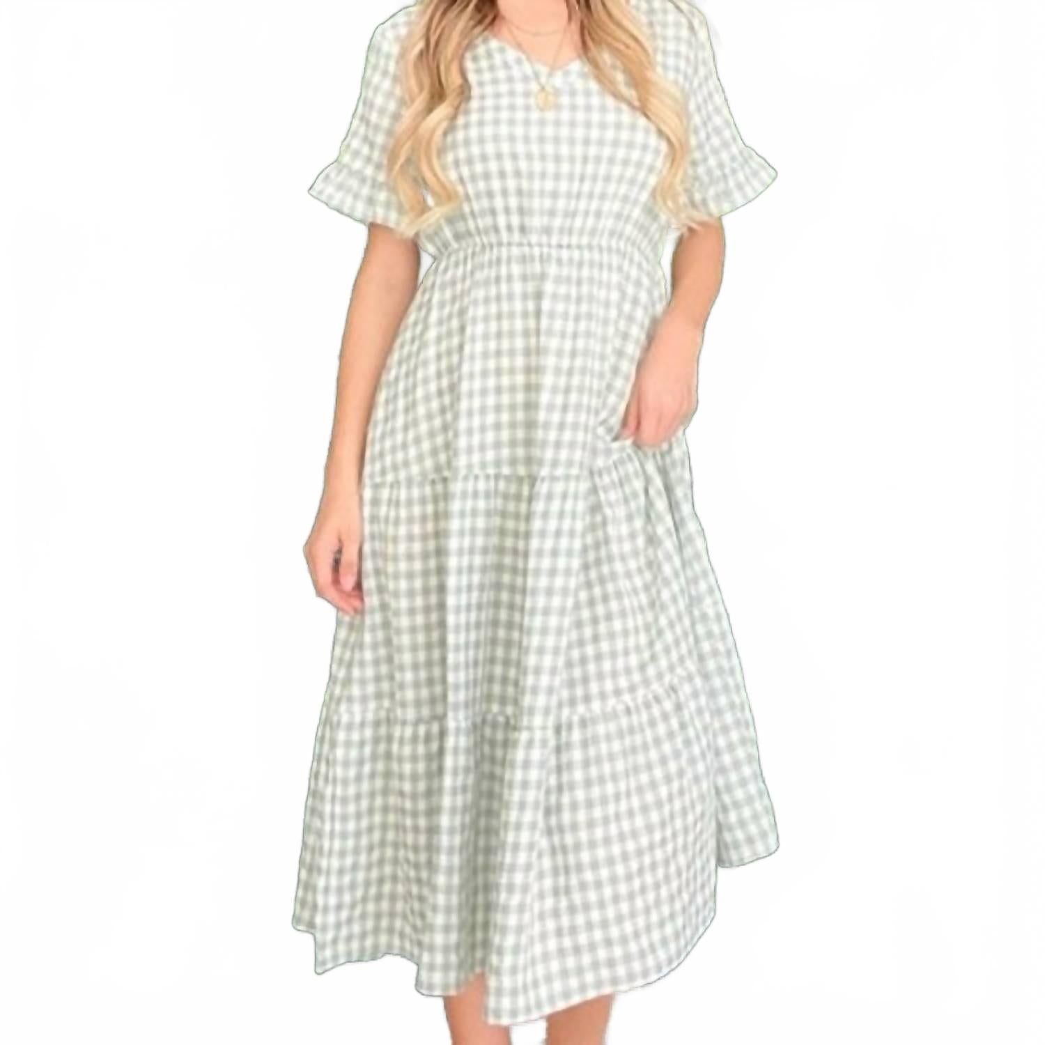 Летнее макси-платье в зеленую клетку Gingham And The Why
Летнее макси-платье в зеленую клетку Gingham And The Why