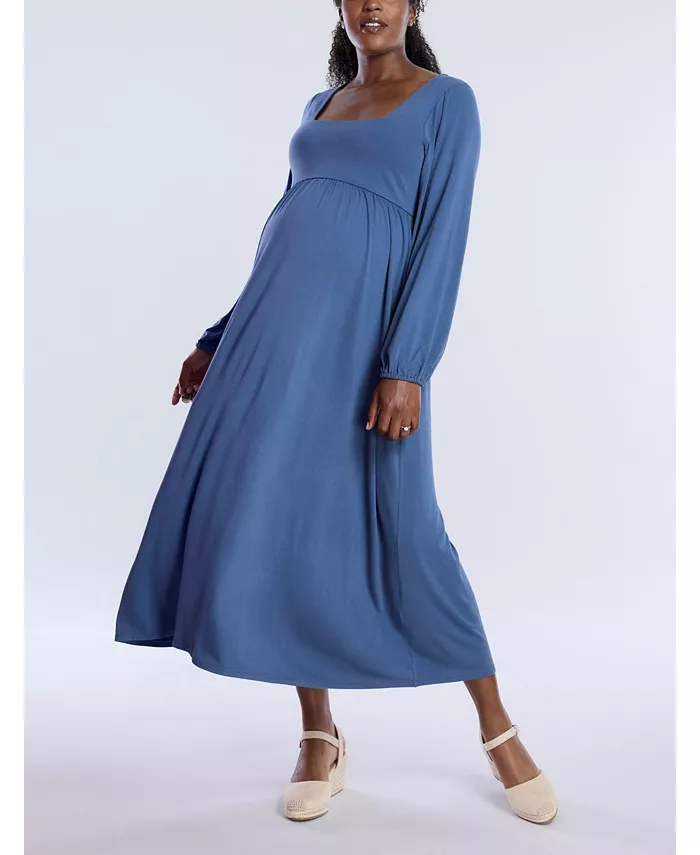 Длинное платье для беременных с длинными рукавами и завышенной талией - Motherhood Motherhood Maternity, синий
Длинное платье для беременных с длинными рукавами и завышенной талией - Motherhood Motherhood Maternity, синий