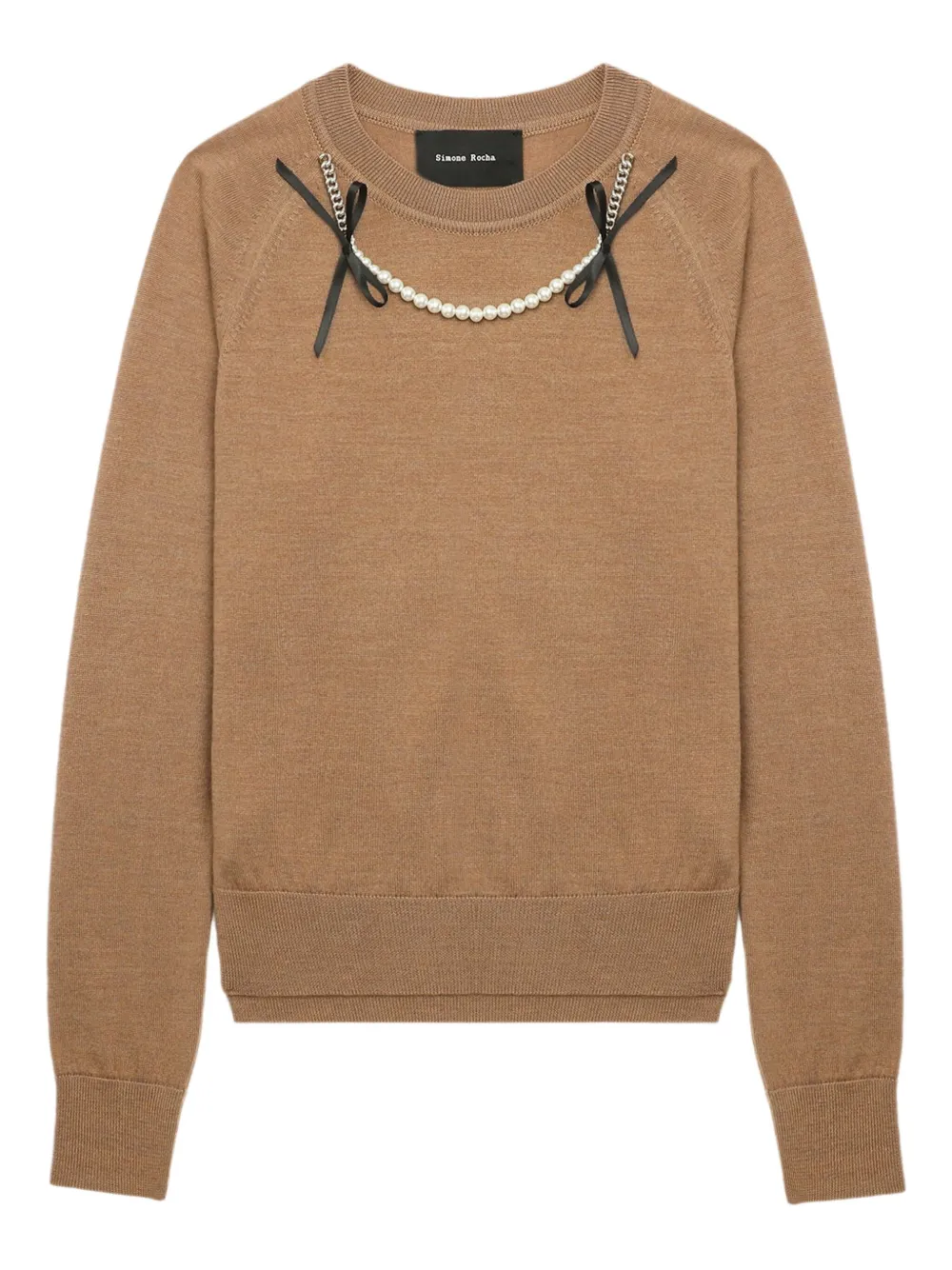 Декорированный свитер с рукавами реглан Simone Rocha, коричневый
Декорированный свитер с рукавами реглан Simone Rocha, коричневый