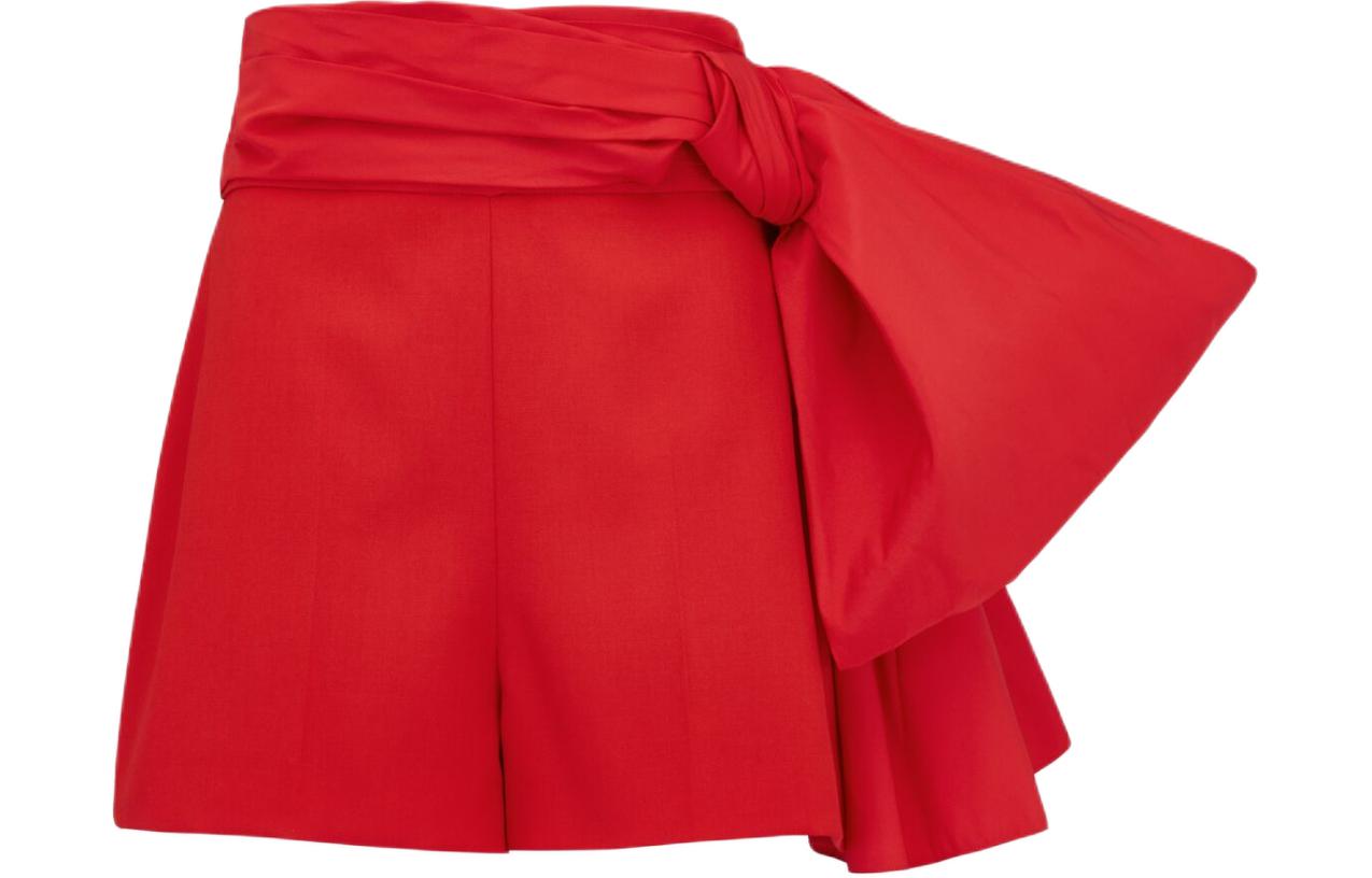 Шорты укороченные с бантом Alexander McQueen, красный
Шорты укороченные с бантом Alexander McQueen, красный