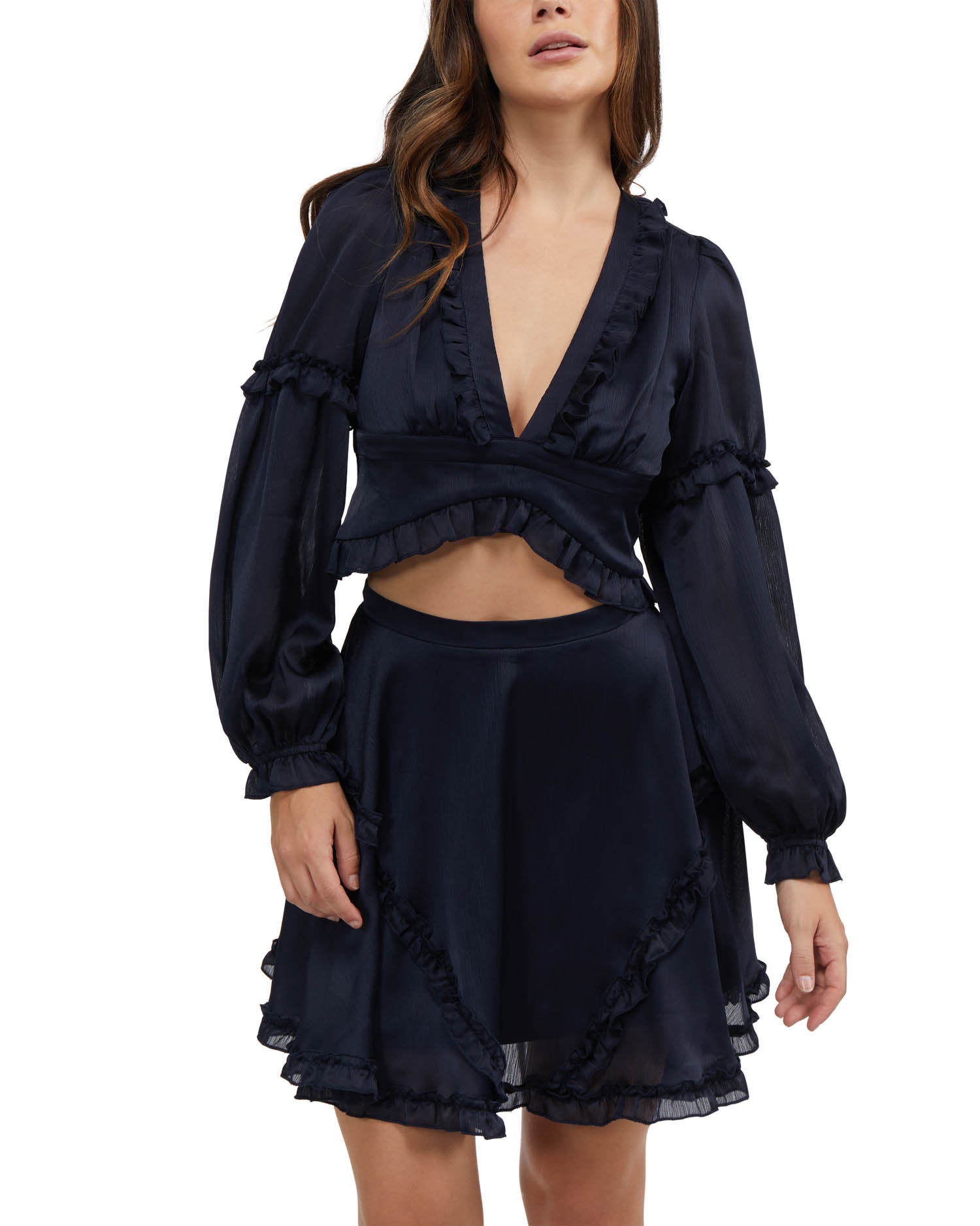 Женский топ-обертка Yoryu с оборками Bebe, темно-синий
Женский топ-обертка Yoryu с оборками Bebe, темно-синий