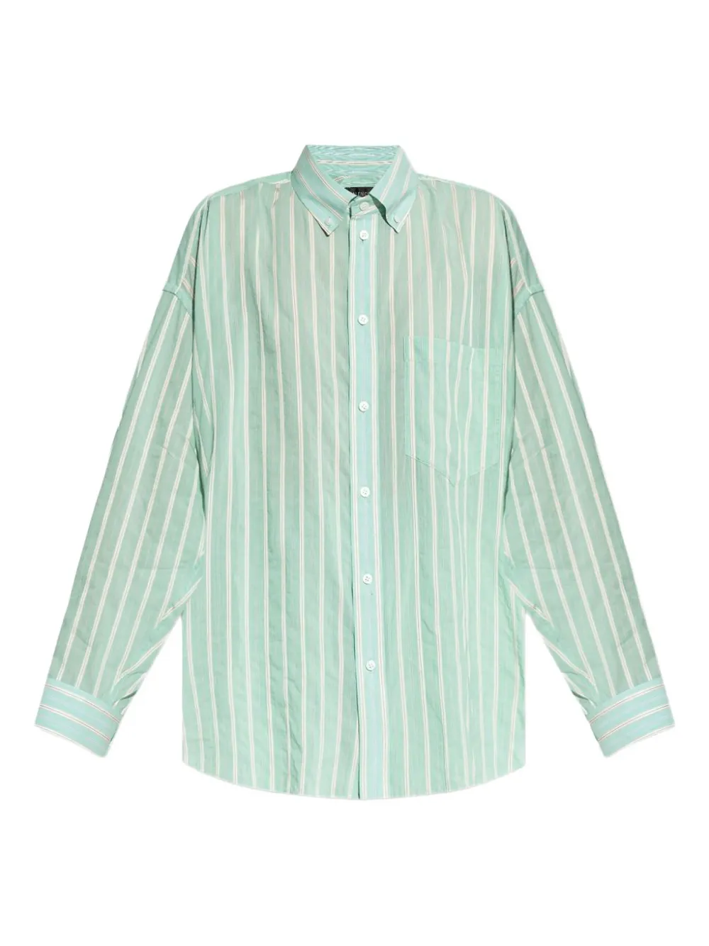 Полосатая рубашка на пуговицах Balenciaga, зеленый
Полосатая рубашка на пуговицах Balenciaga, зеленый