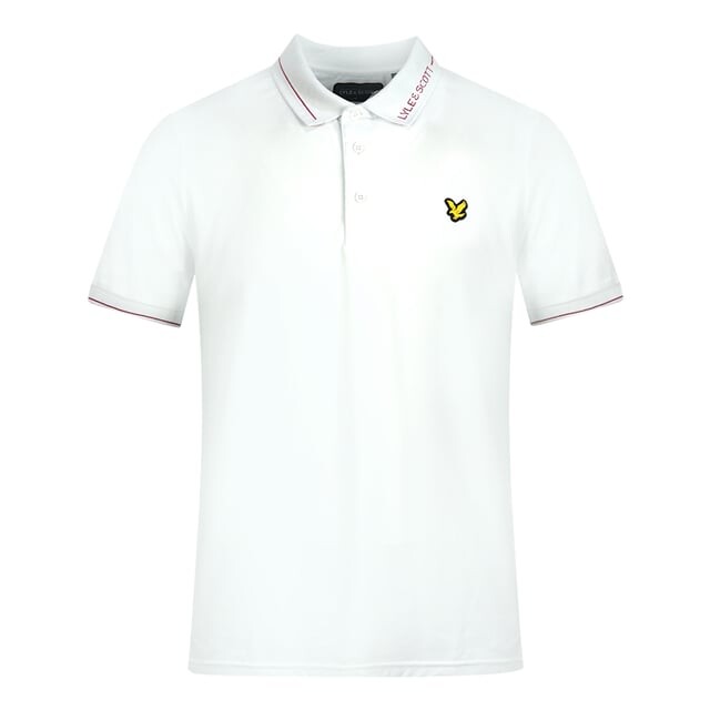 Белая рубашка-поло с фирменным воротником Lyle & Scott, белый 
Белая рубашка-поло с фирменным воротником Lyle & Scott, белый