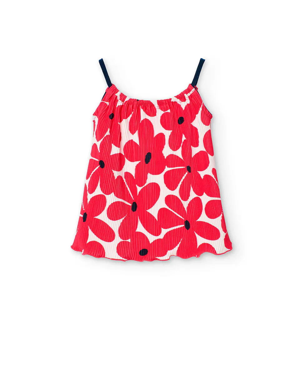 Майка для девочек с цветочным принтом Boboli, фуксия
Майка для девочек с цветочным принтом Boboli, фуксия