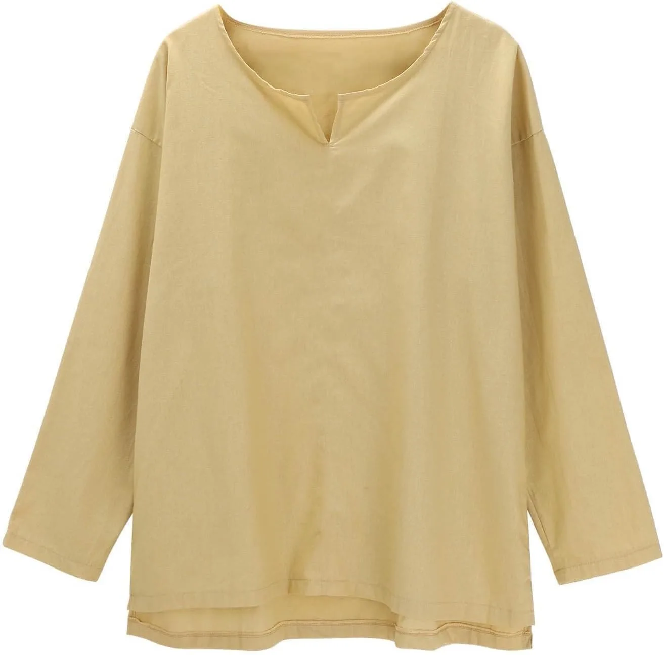 Мужская льняная рубашка с длинным рукавом и V-образным вырезом HJINGSUN
Мужская льняная рубашка с длинным рукавом и V-образным вырезом HJINGSUN