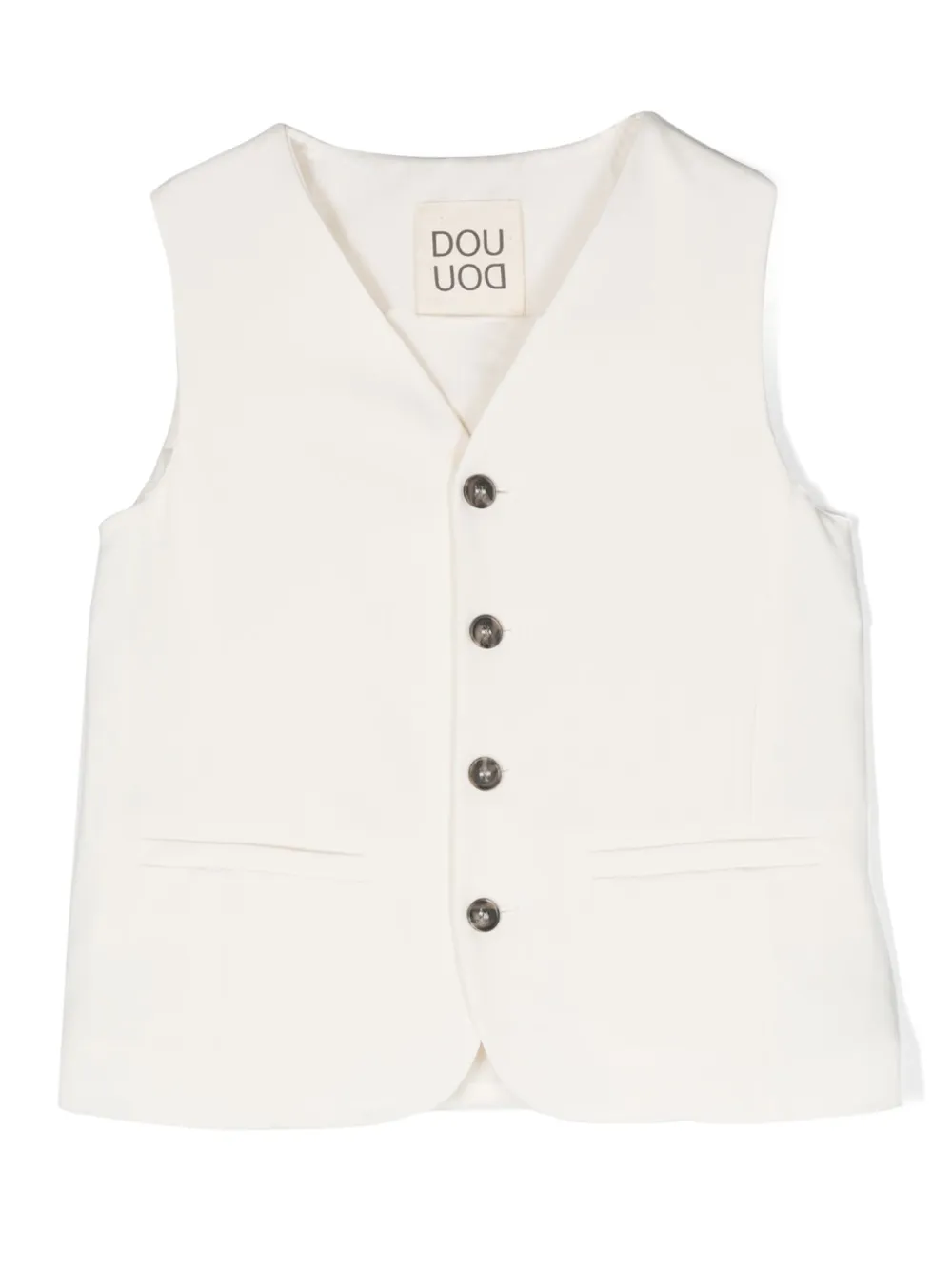 Жилет на пуговицах с V-образным вырезом Douuod Kids, белый
Жилет на пуговицах с V-образным вырезом Douuod Kids, белый