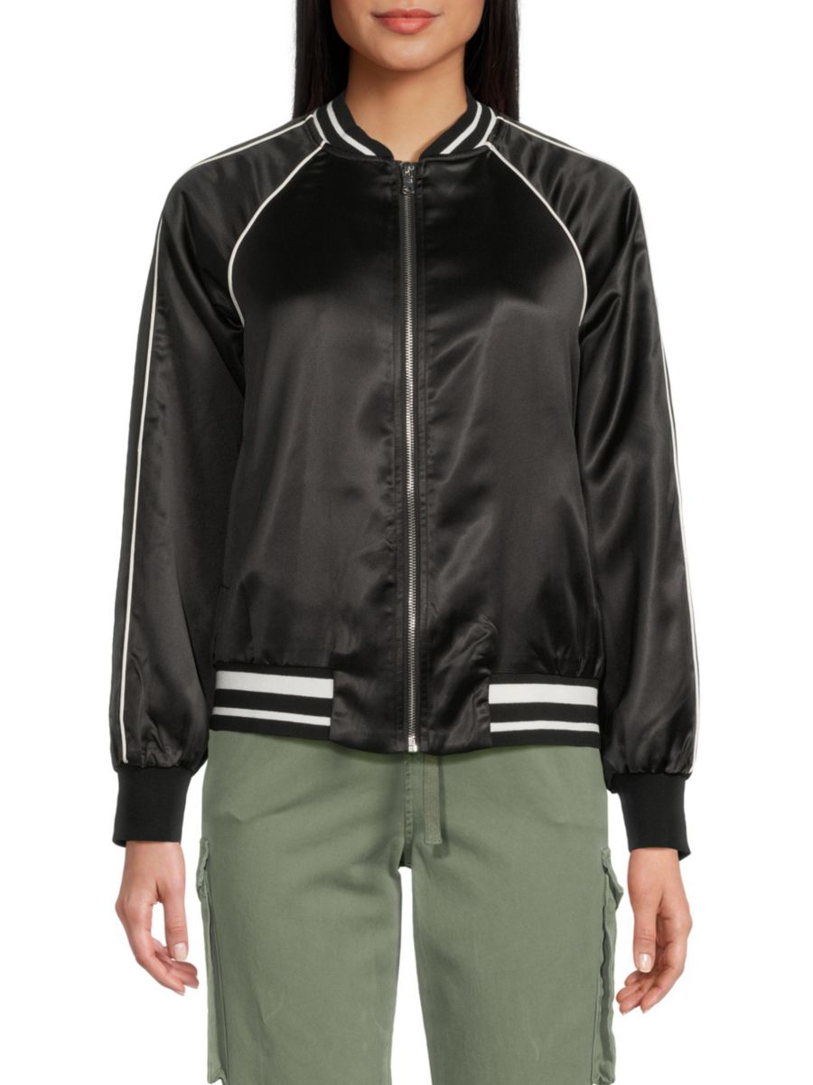 Атласная куртка-бомбер с контрастной отделкой Wdny, черный
Атласная куртка-бомбер с контрастной отделкой Wdny, черный