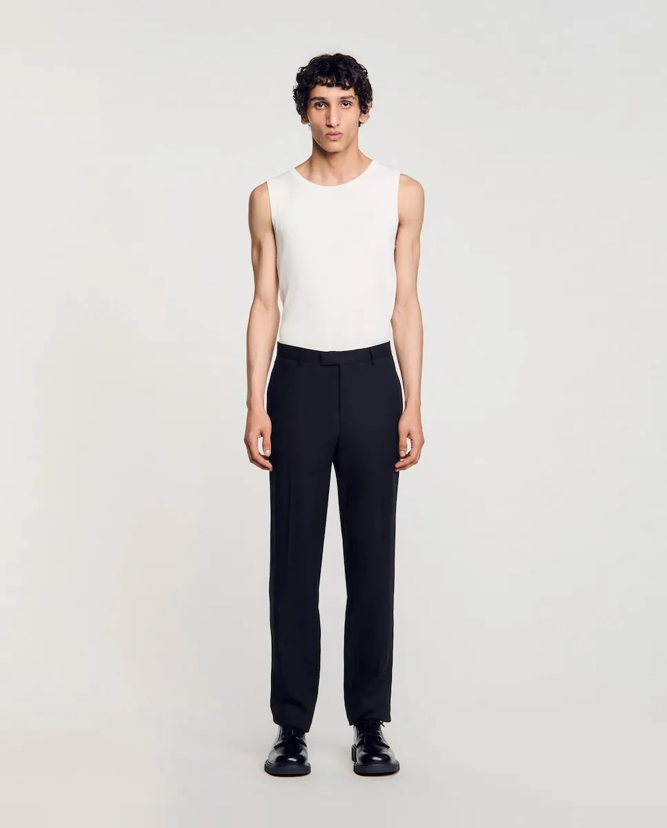 Мужские шерстяные костюмные брюки Sandro, синий
Мужские шерстяные костюмные брюки Sandro, синий