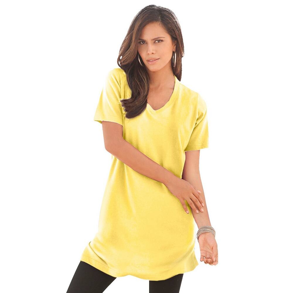 Женская туника больших размеров Roaman's Ultimate с короткими рукавами и v-образным вырезом, цвет Lemon Mist
Женская туника больших размеров Roaman's Ultimate с короткими рукавами и v-образным вырезом, цвет Lemon Mist