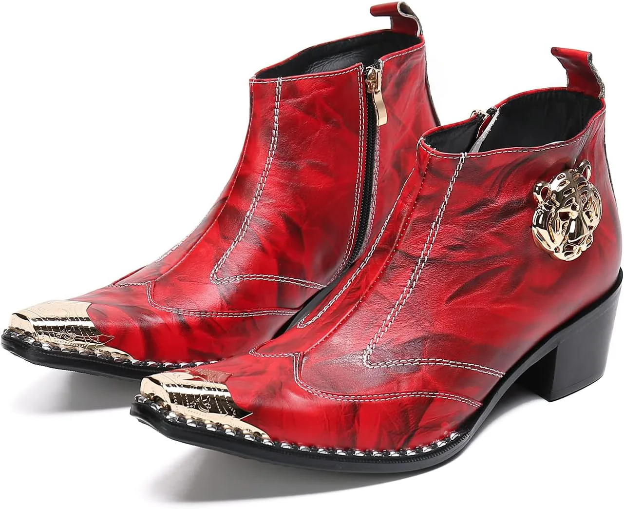 Мужские челси Santimon | Классические ботинки из натуральной кожи | Заостренный носок и боковая молния | Вестерн-ковбойские ботинки для выпускного, свадьбы, вечеринки, повседневной носки, красный
Мужские челси Santimon | Классические ботинки из натуральной кожи | Заостренный носок и боковая молния | Вестерн-ковбойские ботинки для выпускного, свадьбы, вечеринки, повседневной носки, красный