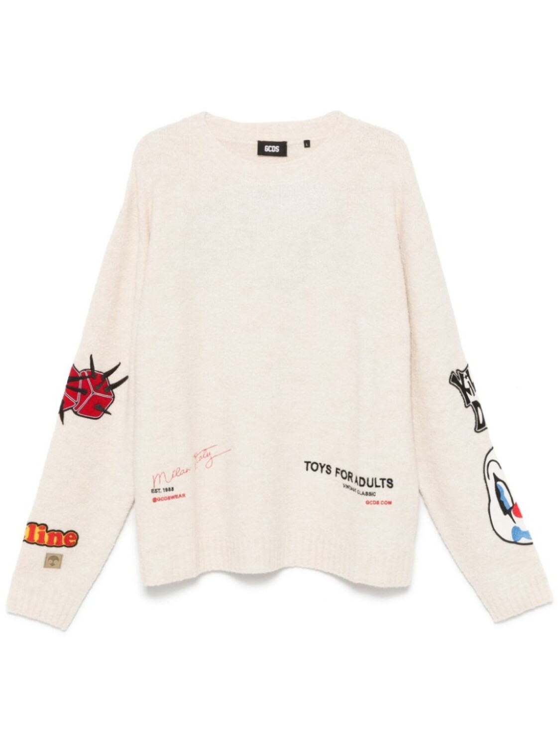 Свитер букле с нашивками GCDS, белый
Свитер букле с нашивками GCDS, белый