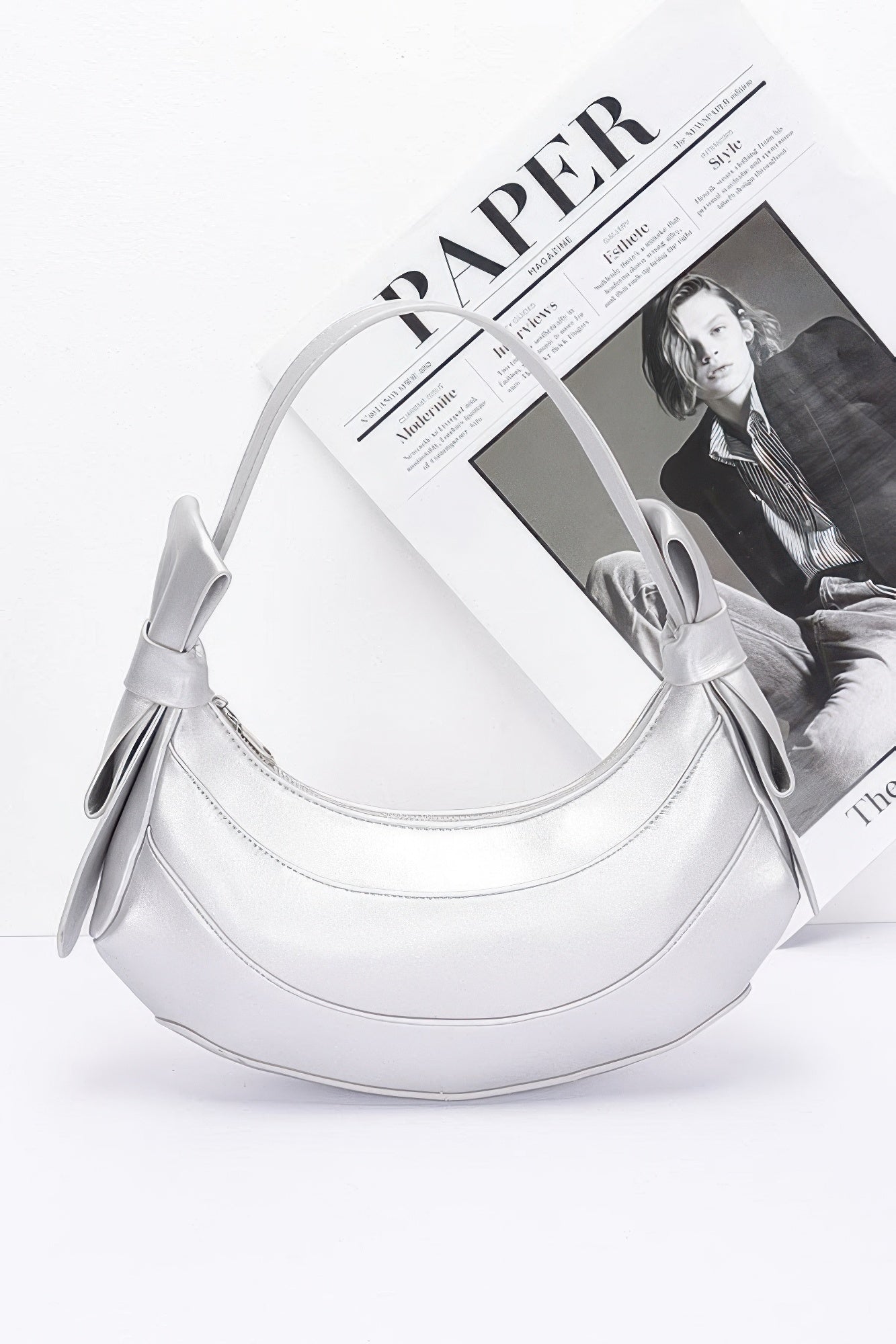 Сумка-хобо из искусственной кожи с бантами FASHNZFAB, серебряный
Сумка-хобо из искусственной кожи с бантами FASHNZFAB, серебряный