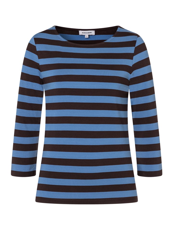 Мягкая полосатая рубашка с рукавами 3/4 в цвете эспрессо-коричневого зимнего синего цвета с обычными полосками из трикотажа More & More
Мягкая полосатая рубашка с рукавами 3/4 в цвете эспрессо-коричневого зимнего синего цвета с обычными полосками из трикотажа More & More