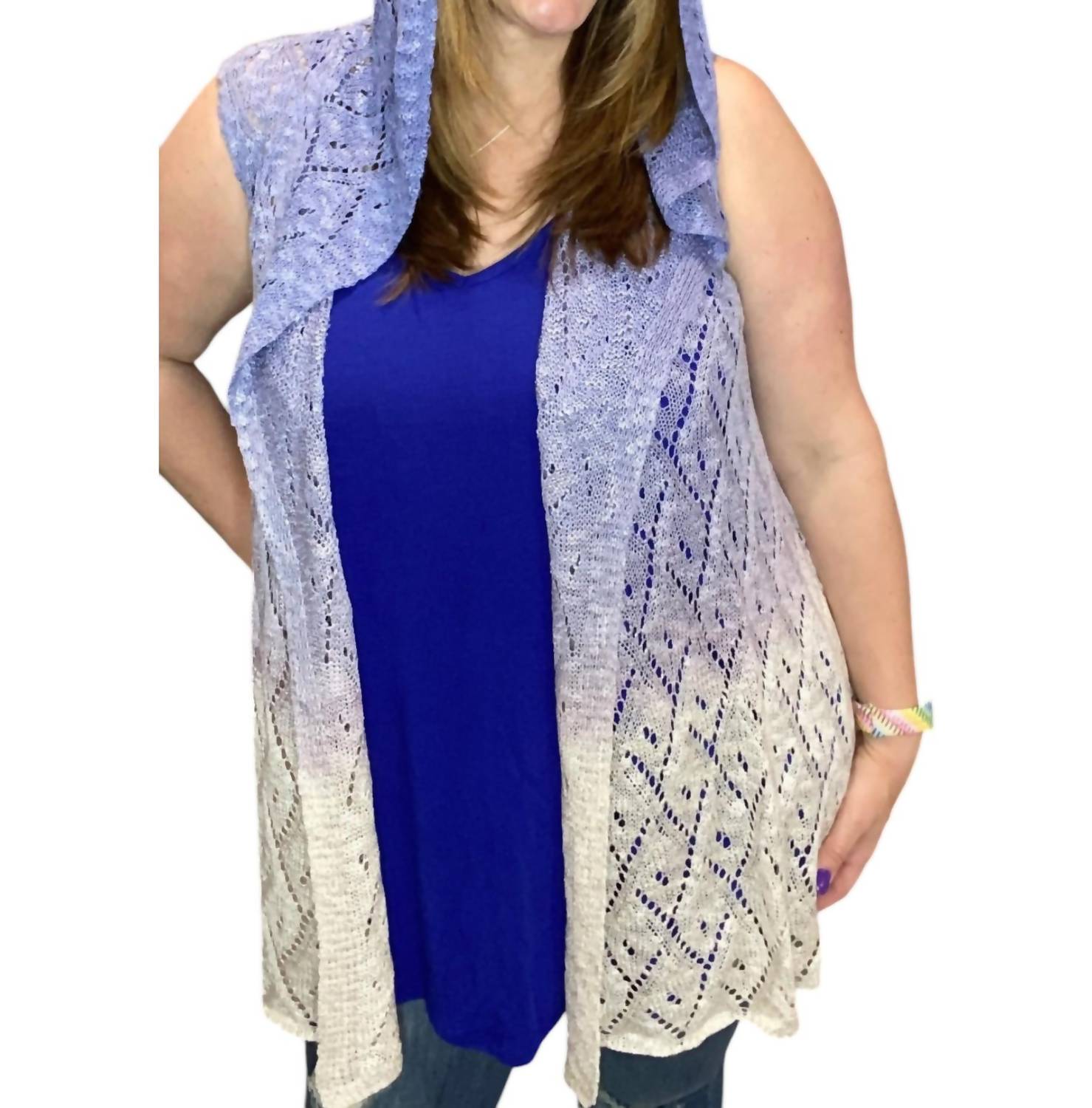 Жилет с капюшоном Dip Dye фиолетового цвета KORI
Жилет с капюшоном Dip Dye фиолетового цвета KORI