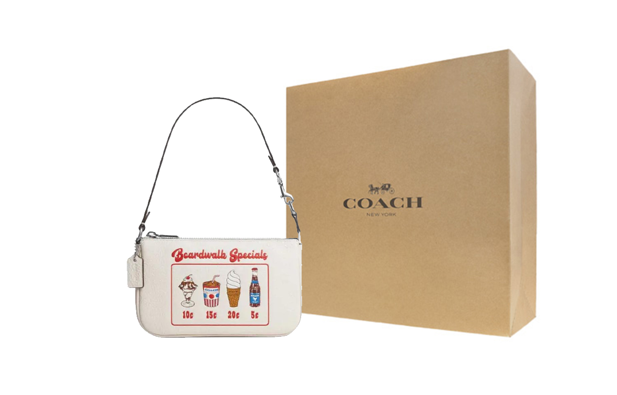 COACH Кожаная женская сумка через плечо маленького размера белая 
COACH Кожаная женская сумка через плечо маленького размера белая