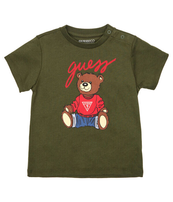 Футболка детская Guess с изображением медведя, зеленый
Футболка детская Guess с изображением медведя, зеленый