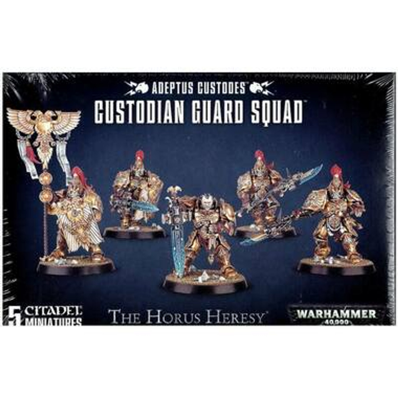 Миниатюра Warhammer 40K: Adeptus Custodes - Custodian Guard Squad
Миниатюра Warhammer 40K: Adeptus Custodes - Custodian Guard Squad
