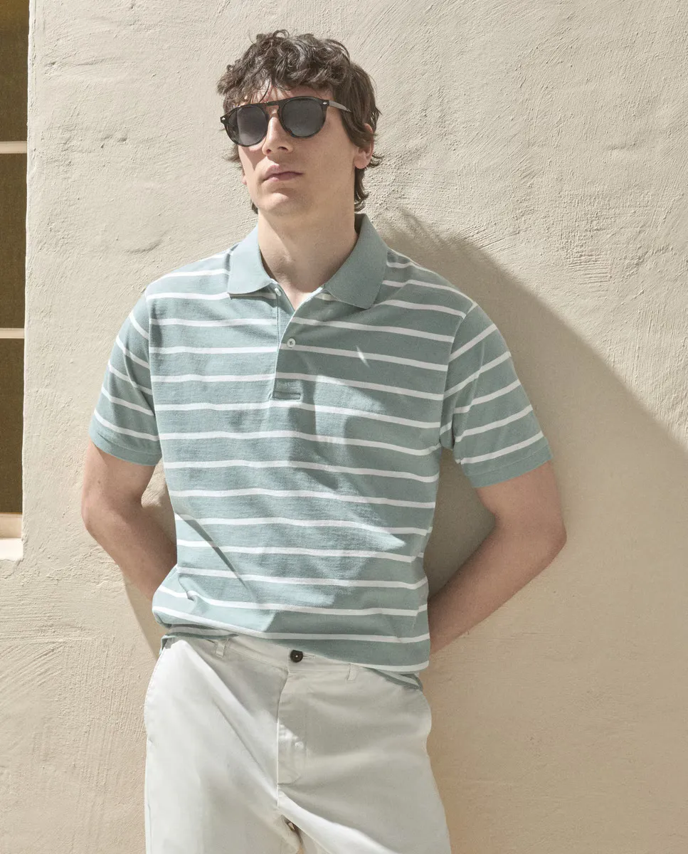 Мужская поло с коротким рукавом в полоску Dustin, синий
Мужская поло с коротким рукавом в полоску Dustin, синий