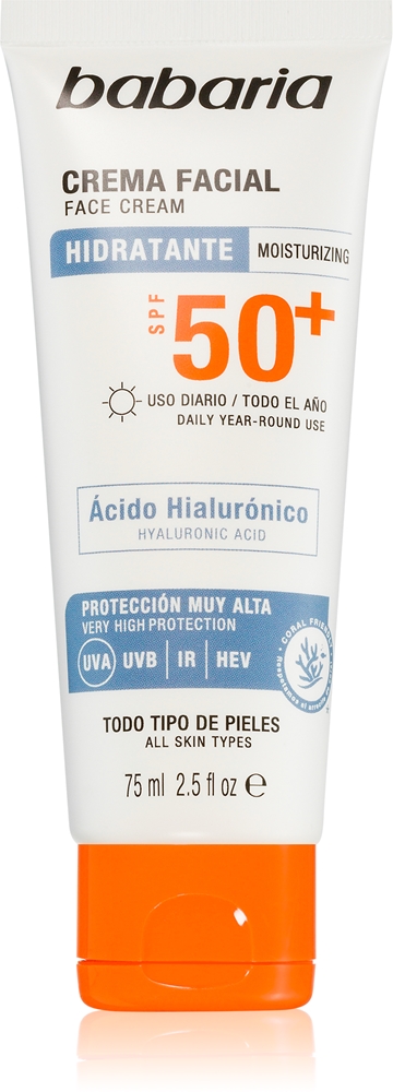 Солнцезащитный водостойкий крем для лица с фактором защиты 50+ Babaria, 75 мл
Солнцезащитный водостойкий крем для лица с фактором защиты 50+ Babaria, 75 мл