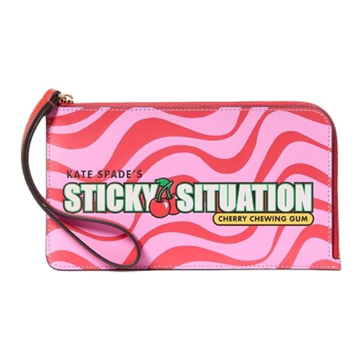Kate Spade Женский клатч из спилка натуральной кожи красный и разноцветный 
Kate Spade Женский клатч из спилка натуральной кожи красный и разноцветный