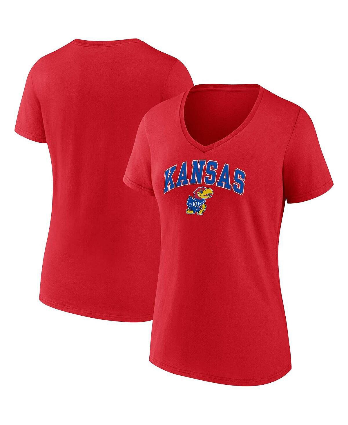 Женская красная футболка с v-образным вырезом и фирменным логотипом Kansas Jayhawks Evergreen Campus Fanatics, красный
Женская красная футболка с v-образным вырезом и фирменным логотипом Kansas Jayhawks Evergreen Campus Fanatics, красный
