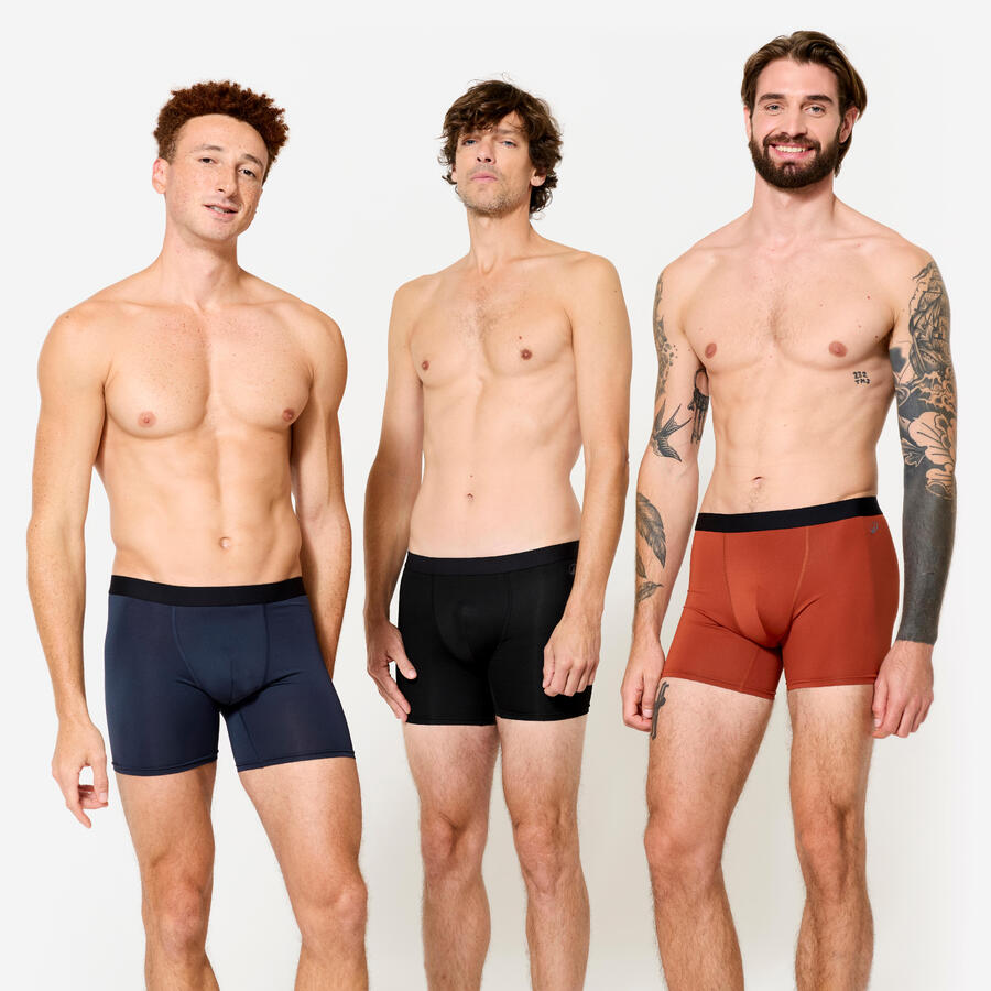 DECATHLON Мужские дышащие боксеры из микрофибры, комплект из 3 пар, синие/красные
DECATHLON Мужские дышащие боксеры из микрофибры, комплект из 3 пар, синие/красные