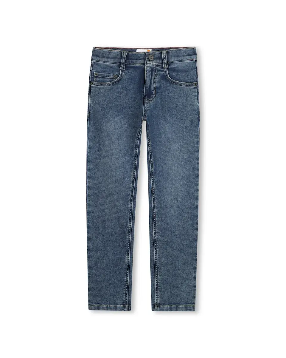 Детские джинсы однотонного синего цвета Timberland
Детские джинсы однотонного синего цвета Timberland