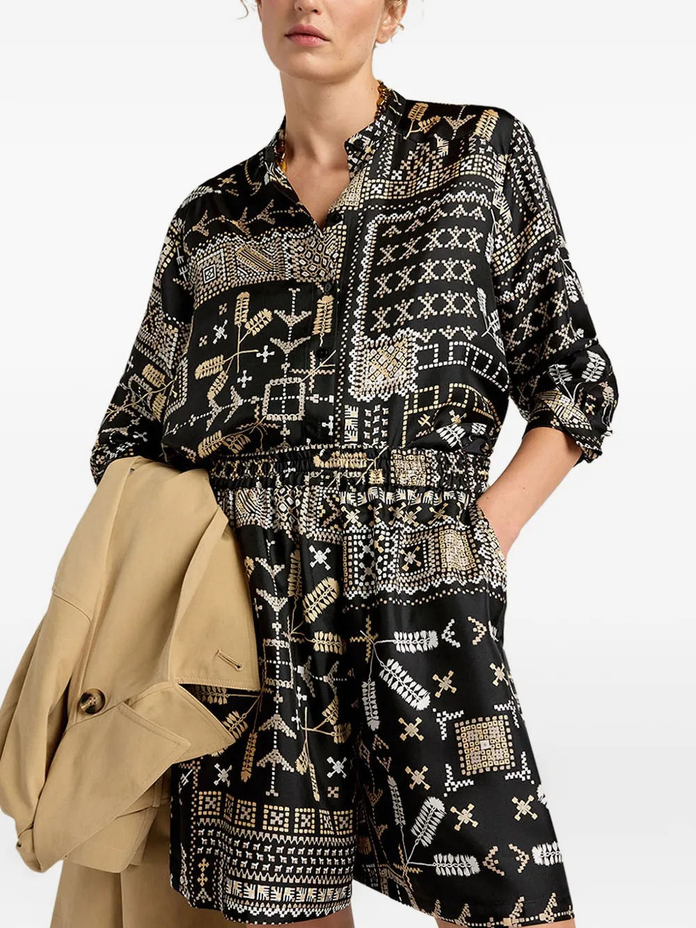 Шорты из шелкового твила с принтом Momoni, черный
Шорты из шелкового твила с принтом Momoni, черный