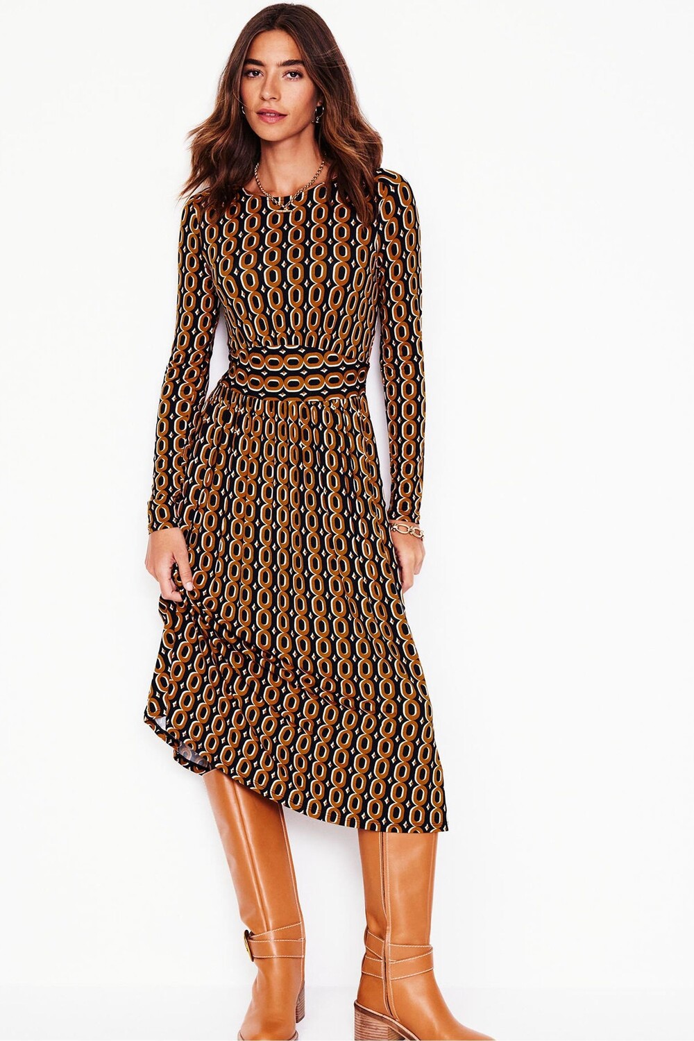 Платье из джерси с длинными рукавами Thea Boden, коричневый
Платье из джерси с длинными рукавами Thea Boden, коричневый