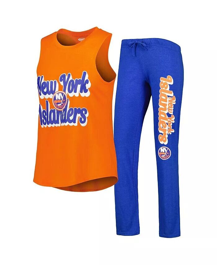 Женский комплект для сна Heather Orange, Heather Royal New York Islanders Meter Muscle, майка и штаны Concepts Sport
Женский комплект для сна Heather Orange, Heather Royal New York Islanders Meter Muscle, майка и штаны Concepts Sport
