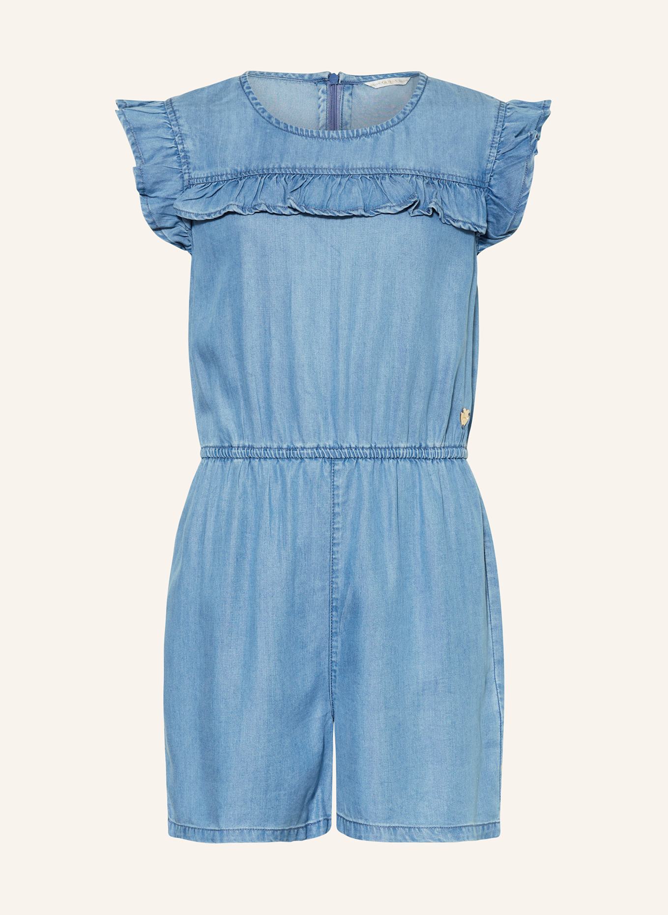 Джинсовый комбинезон с воланами Guess, голубой
Джинсовый комбинезон с воланами Guess, голубой