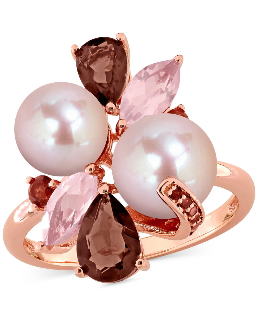 Кольцо с культивированным пресноводным жемчугом (7-8,5 мм) и несколькими драгоценными камнями (1,75 карата) из стерлингового серебра с покрытием из 18-каратного розового золота Macy's, Pink
Кольцо с культивированным пресноводным жемчугом (7-8,5 мм) и несколькими драгоценными камнями (1,75 карата) из стерлингового серебра с покрытием из 18-каратного розового золота Macy's, Pink