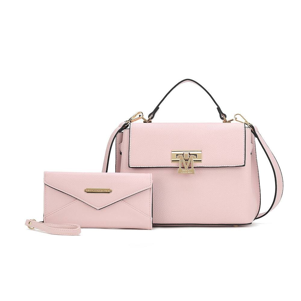 Женская сумка-саквояж из веганской кожи Mkf Collection с кошельком на ремешке от Mia K — 2 предмета MKF Collection, розовый