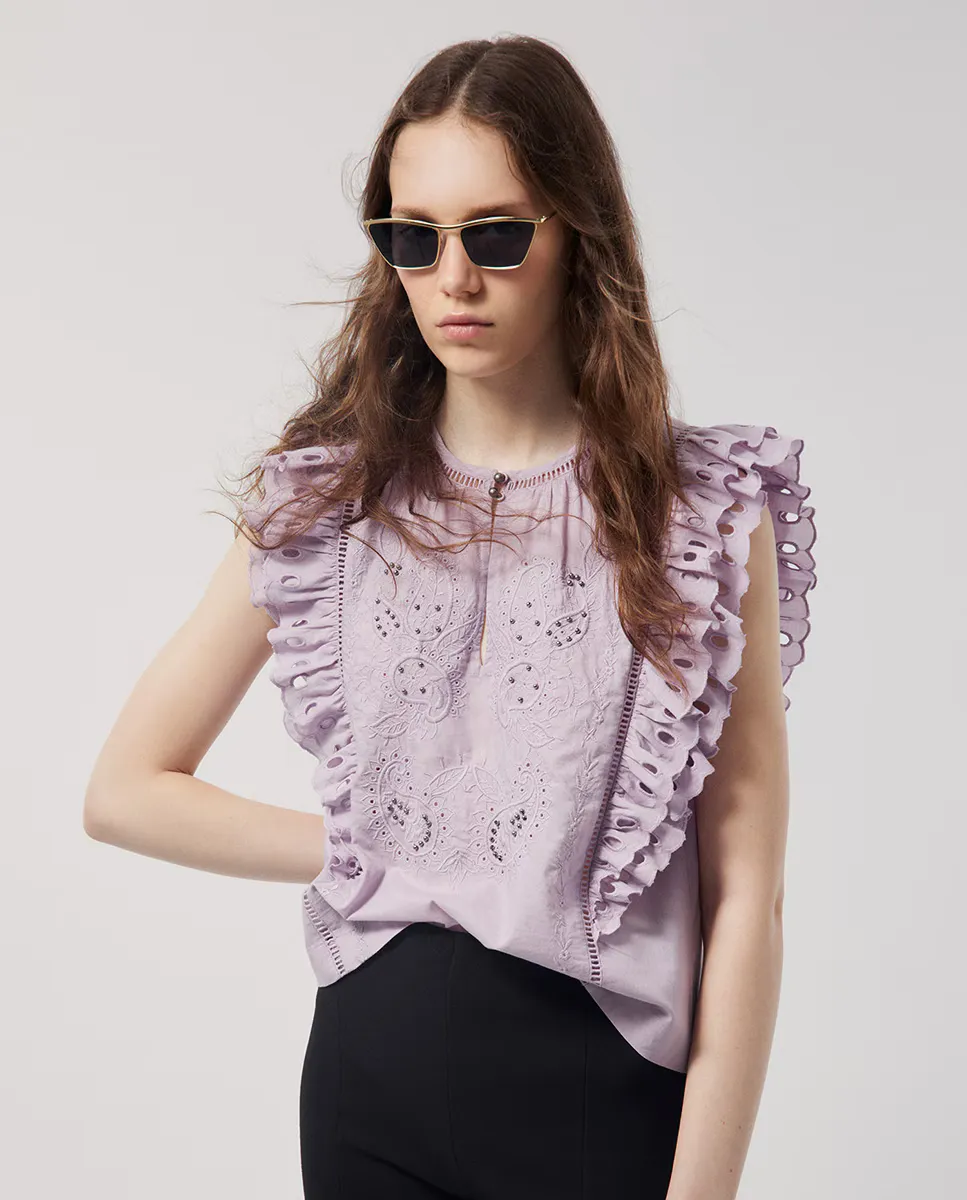 Блуза с расклешенным низом Sfera, сиреневый
Блуза с расклешенным низом Sfera, сиреневый