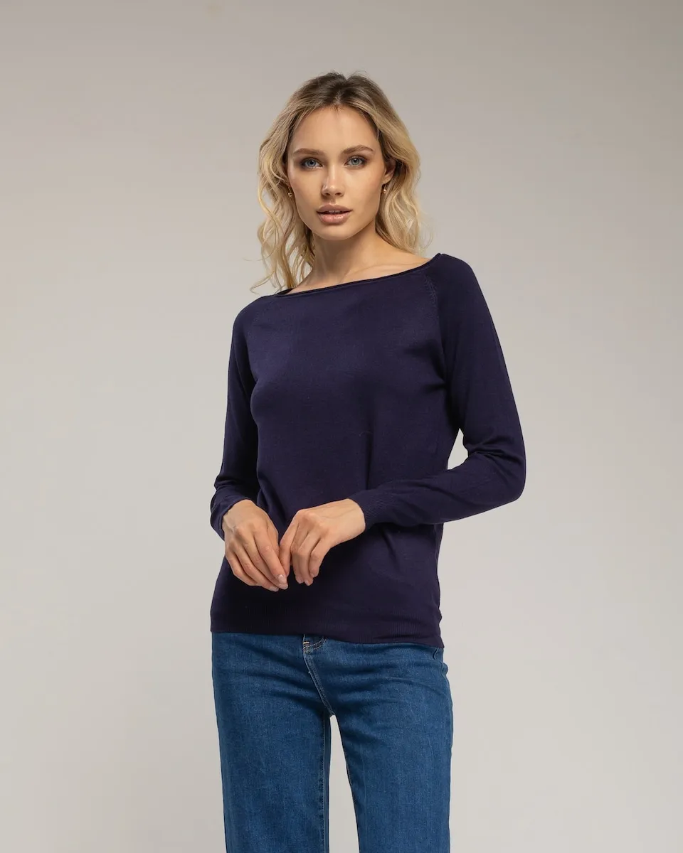 Женский джемпер из тонкой пряжи с вырезом лодочкой Tantra, темно-синий
Женский джемпер из тонкой пряжи с вырезом лодочкой Tantra, темно-синий