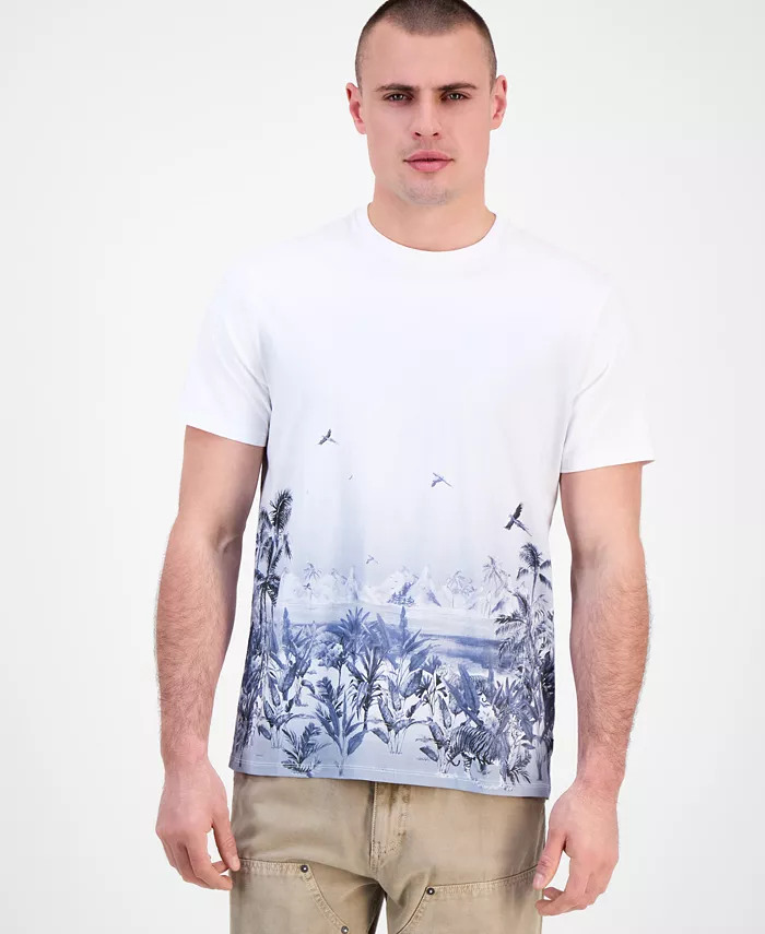 Мужская футболка с коротким рукавом Big Cat Paradise с принтом GUESS, белый
Мужская футболка с коротким рукавом Big Cat Paradise с принтом GUESS, белый