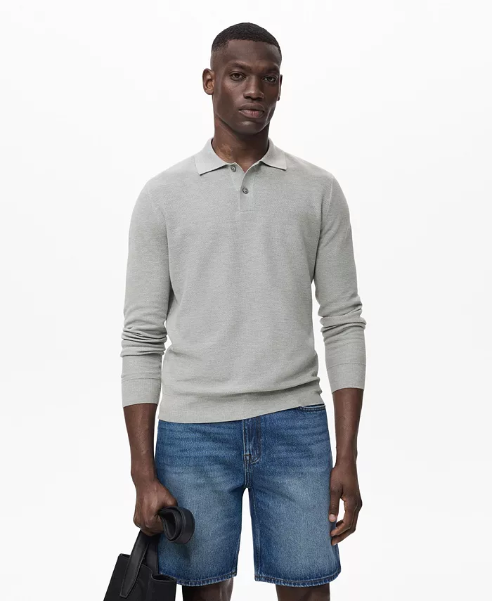 Мужская поло из микроструктурного хлопка Mango, серый
Мужская поло из микроструктурного хлопка Mango, серый