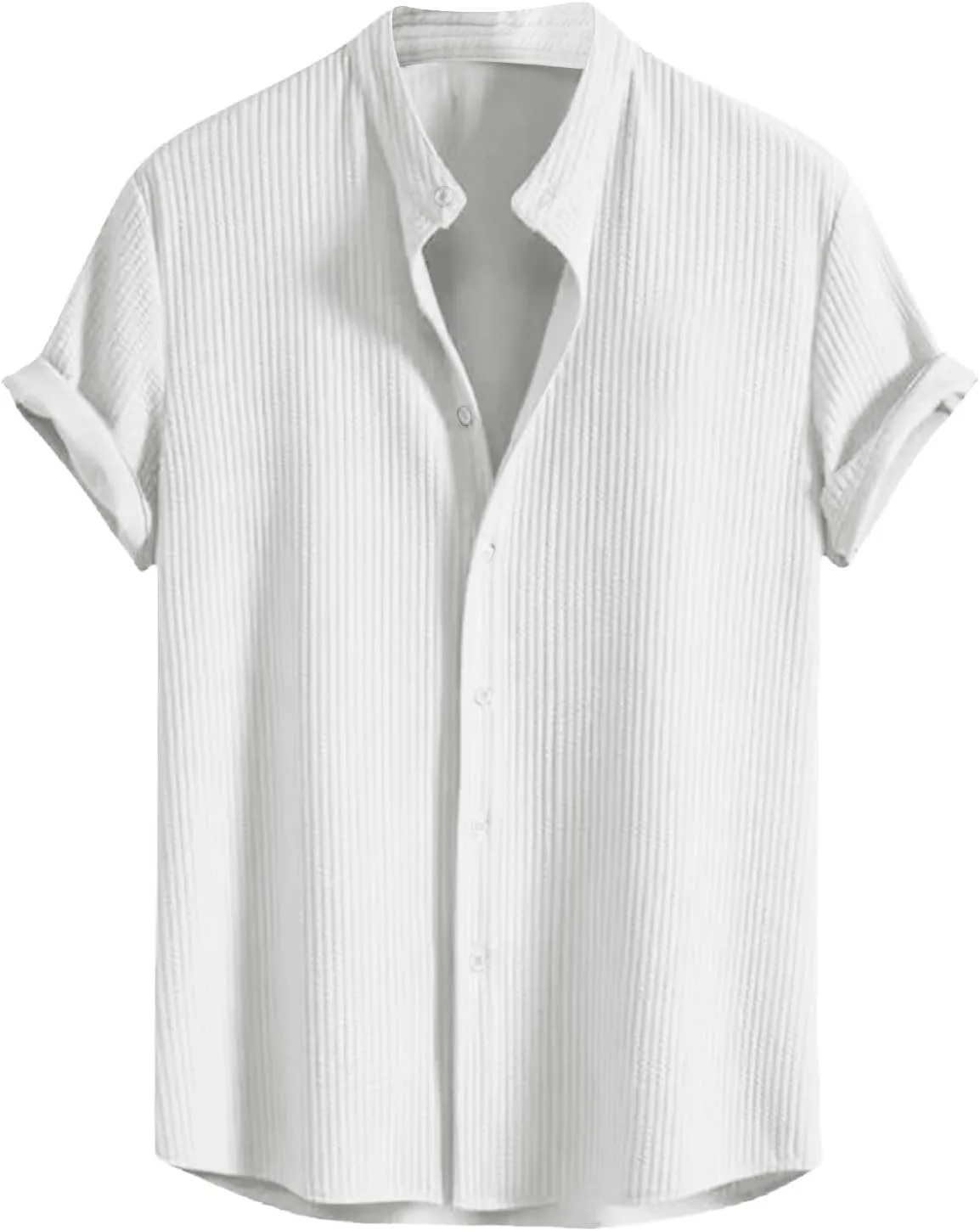 Мужская повседневная рубашка на пуговицах с коротким рукавом, вязаная резинкой, свободного кроя QUNPIU
Мужская повседневная рубашка на пуговицах с коротким рукавом, вязаная резинкой, свободного кроя QUNPIU