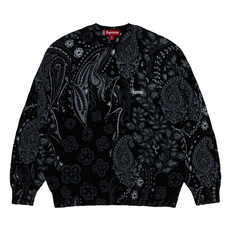 Свитер Supreme Printed Paisley Sweater, черный 
Свитер Supreme Printed Paisley Sweater, черный